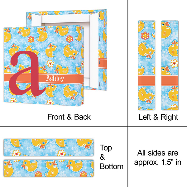 Rubber Duckies & Flowers 8x8 - Canvas Print - Approval