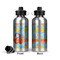 Rubber Duckies & Flowers Aluminum Water Bottle - Front and Back