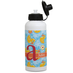 Rubber Duckies & Flowers Water Bottles - Aluminum - 20 oz - White (Personalized)