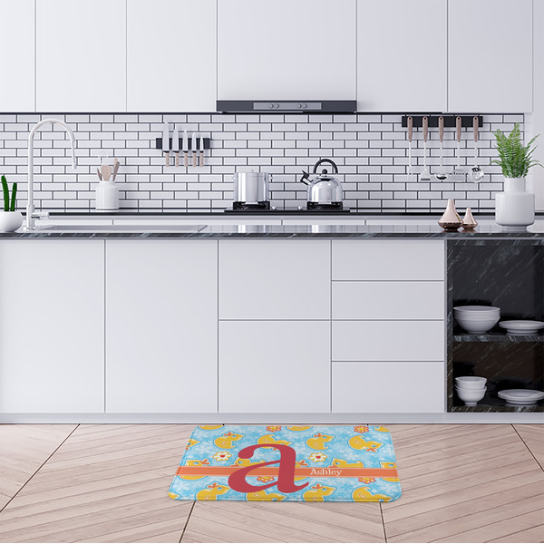 Rubber Duckies & Flowers Anti-Fatigue Kitchen Mats - LIFESTYLE
