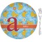 Rubber Duckies & Flowers 8" Glass Appetizer / Dessert Plates - Single or Set (Personalized)