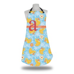 Rubber Duckies & Flowers Apron w/ Name and Initial