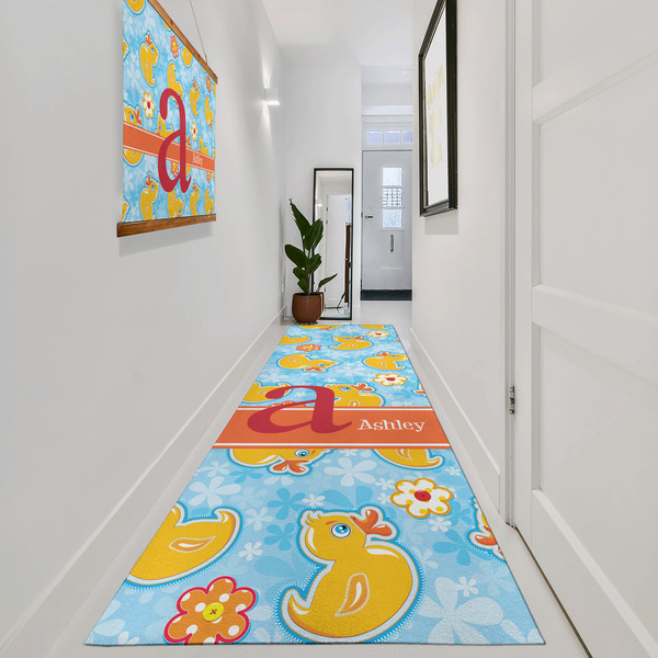 Rubber Duckies & Flowers Area Rug Sizes - In Context (vertical)