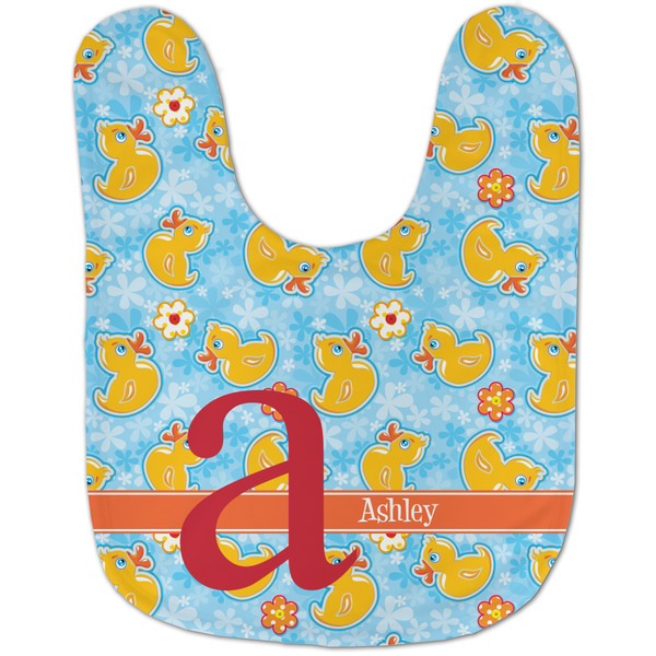 Rubber Duckies & Flowers Baby Bib - AFT flat