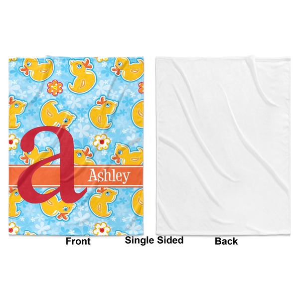 Rubber Duckies & Flowers Baby Blanket (Single Side - Printed Front, White Back)
