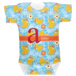 Rubber Duckies & Flowers Baby Bodysuit 0-3 (Personalized)