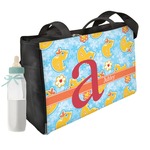 Rubber Duckies & Flowers Diaper Bag w/ Name and Initial