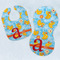 Rubber Duckies & Flowers Baby Bib & Burp Set w/ Name and Initial