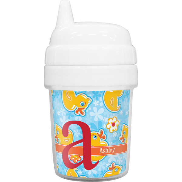 Custom Rubber Duckies & Flowers Baby Sippy Cup (Personalized)