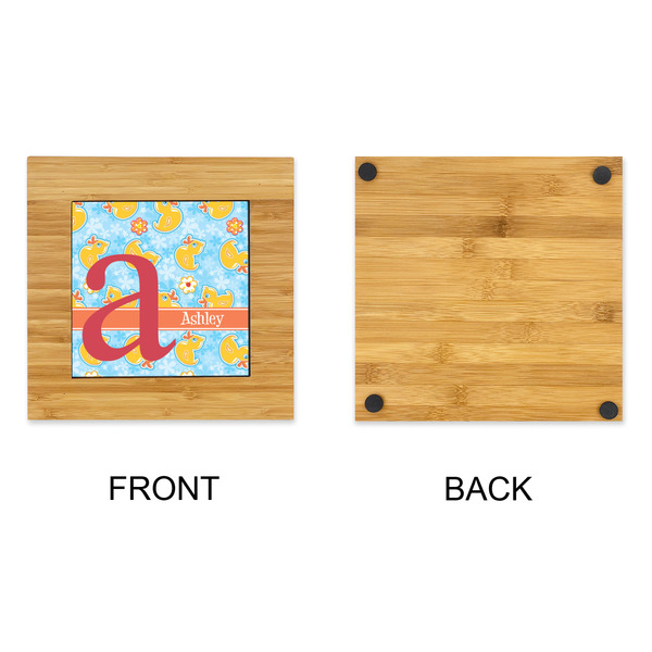 Rubber Duckies & Flowers Bamboo Trivet with 6" Tile - APPROVAL