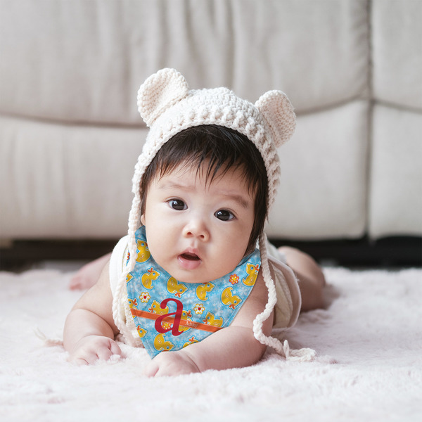 Rubber Duckies & Flowers Bandana Bib - (Lifestyle 2 girl)