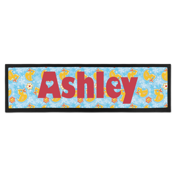 Custom Rubber Duckies & Flowers Bar Mat (Personalized)