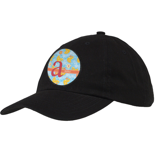 Custom Rubber Duckies & Flowers Baseball Cap - Black (Personalized)