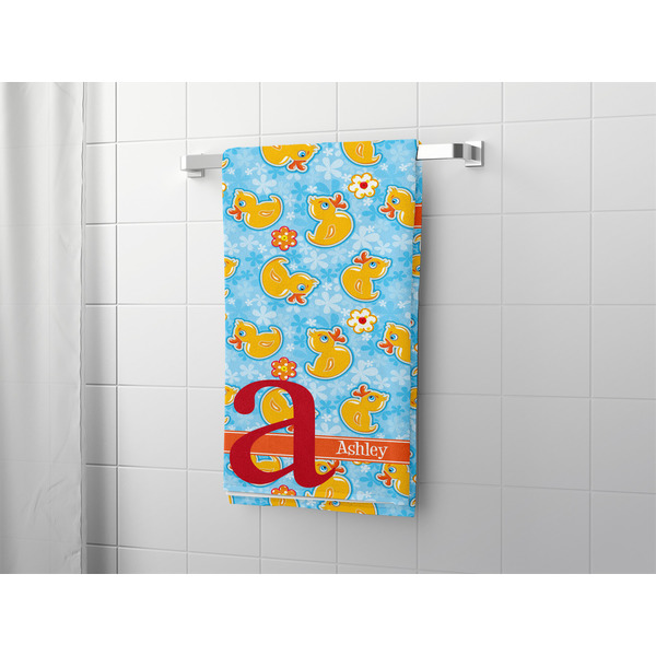 Rubber Duckies & Flowers Bath Towel - LIFESTYLE