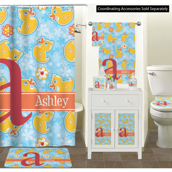 Rubber Duckies & Flowers Bathroom Scene