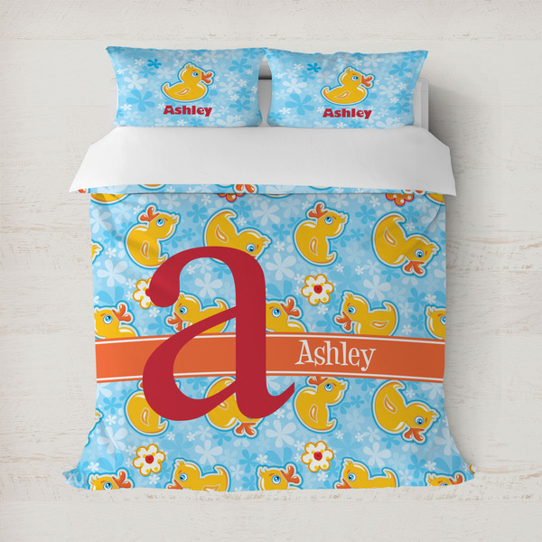 Custom Rubber Duckies & Flowers Duvet Cover (Personalized)