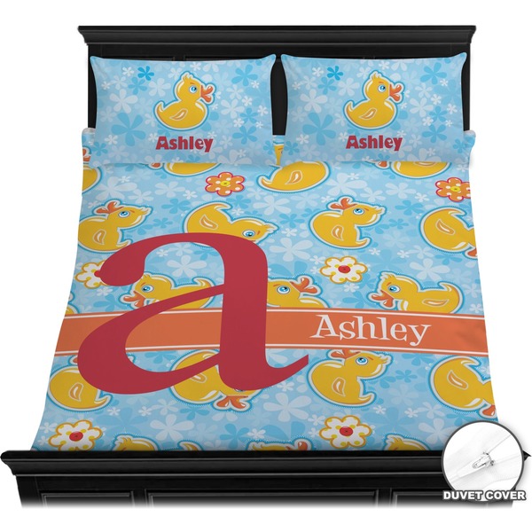 Rubber Duckies & Flowers Bedding Set (Queen) - Duvet