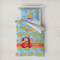 Rubber Duckies & Flowers Duvet Cover Set - Twin XL (Personalized)