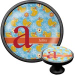 Rubber Duckies & Flowers Cabinet Knob (Black) (Personalized)