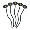 Rubber Duckies & Flowers Black Plastic 7" Stir Stick - Oval - Fan