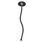 Rubber Duckies & Flowers Black Plastic 7" Stir Stick - Oval - Single Stick