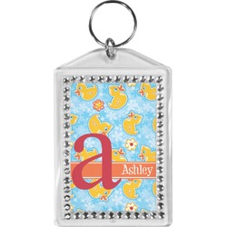 Rubber Duckies & Flowers Bling Keychain (Personalized)