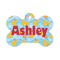 Rubber Duckies & Flowers Bone Shaped Dog ID Tag - Small (Personalized)