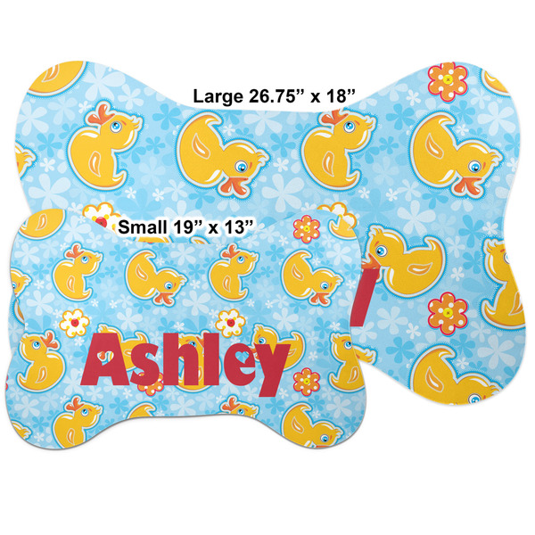 Rubber Duckies & Flowers Bone Shaped Mat Comparison