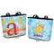 Rubber Duckies & Flowers Bucket Totes w/ Genuine Leather Trim - Regular - Front and Back - Apvl