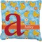 Rubber Duckies & Flowers Faux-Linen Throw Pillow 26" (Personalized)