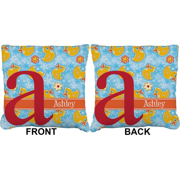 Rubber Duckies & Flowers Burlap Pillow Approval