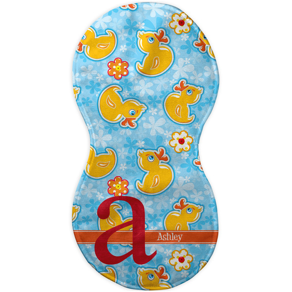 Rubber Duckies & Flowers Burp Peanut Shaped Flat