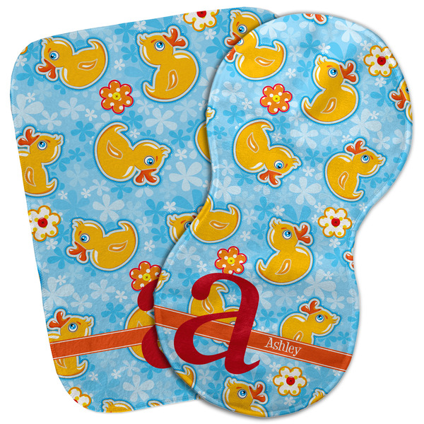 Custom Rubber Duckies & Flowers Burp Cloth (Personalized)