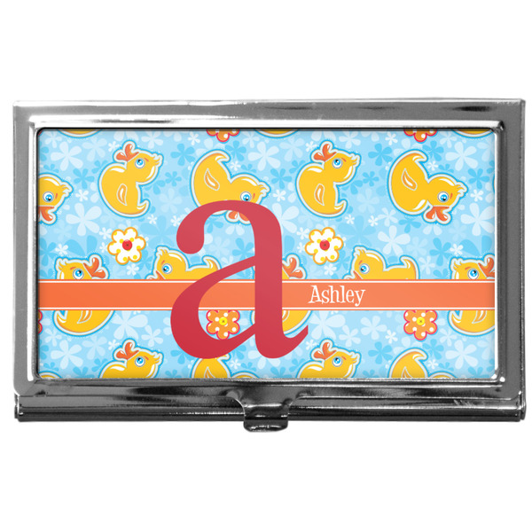Custom Rubber Duckies & Flowers Business Card Case