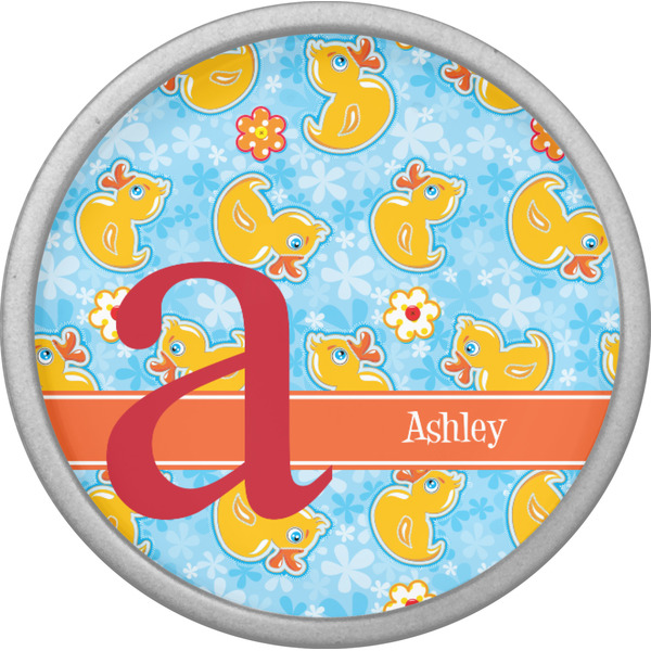 Rubber Duckies & Flowers Cabinet Knob - Nickel - Front