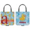Rubber Duckies & Flowers Canvas Tote - Front and Back