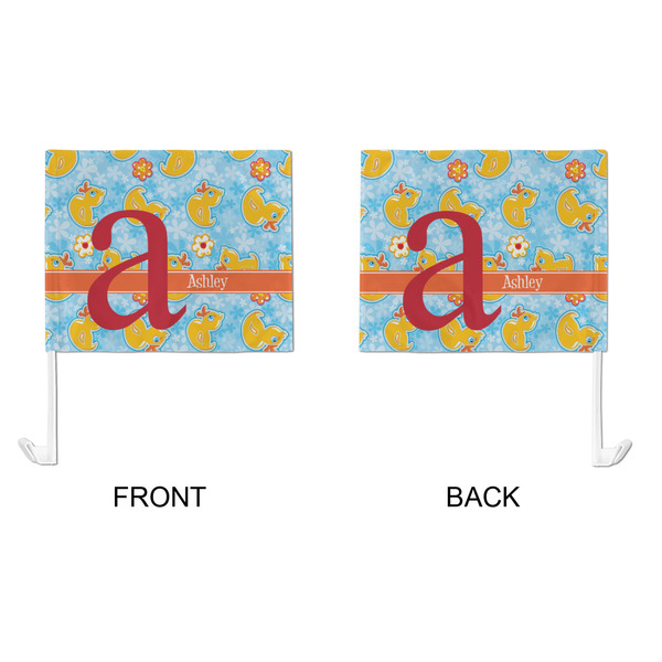Rubber Duckies & Flowers Car Flag - Large - APPROVAL