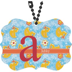 Rubber Duckies & Flowers Rear View Mirror Decor (Personalized)