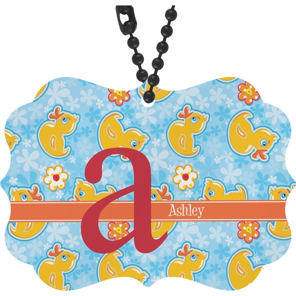 Custom Rubber Duckies & Flowers Rear View Mirror Decor (Personalized)