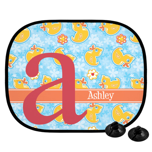 Custom Rubber Duckies & Flowers Car Side Window Sun Shade (Personalized)