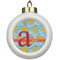 Rubber Duckies & Flowers Ceramic Ball Ornament (Personalized)