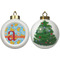 Rubber Duckies & Flowers Ceramic Christmas Ornament - X-Mas Tree (APPROVAL)