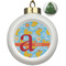 Rubber Duckies & Flowers Ceramic Ball Ornament - Christmas Tree (Personalized)