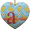 Rubber Duckies & Flowers Heart Ceramic Ornament w/ Name and Initial