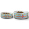 Rubber Duckies & Flowers Ceramic Dog Bowls - Size Comparison