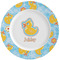 Rubber Duckies & Flowers Ceramic Plate w/Rim