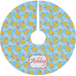 Rubber Duckies & Flowers Tree Skirt (Personalized)