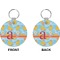 Rubber Duckies & Flowers Circle Keychain (Front + Back)
