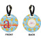 Rubber Duckies & Flowers Circle Luggage Tag (Front + Back)