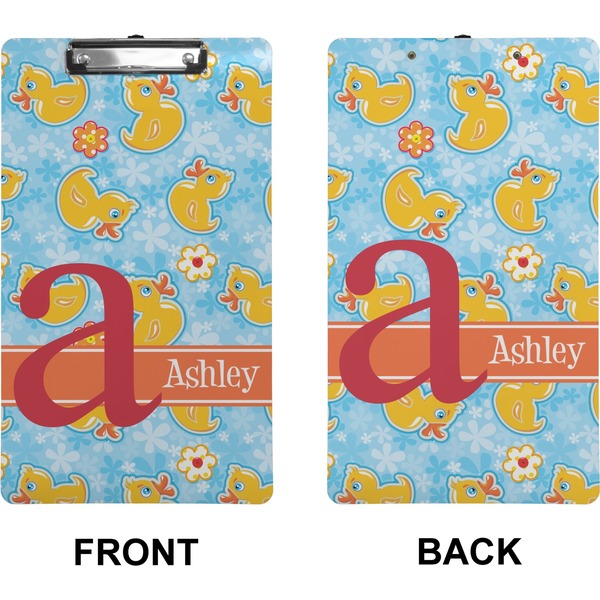 Rubber Duckies & Flowers Clipboard (Legal) (Front + Back)